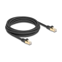 Delock RJ45 Netzwerkkabel mit Geflechtmantel Cat.6A S/FTP Stecker zu Stecker 3 m schwarz
