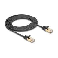 Delock RJ45 Flachband Netzwerkkabel mit Geflechtmantel...