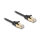 Delock RJ45 Flachband Netzwerkkabel mit Geflechtmantel Cat.6A U/FTP Stecker zu Stecker 0,5 m schwarz