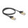 Delock RJ45 Flachband Netzwerkkabel mit Geflechtmantel Cat.6A U/FTP Stecker zu Stecker 0,5 m schwarz