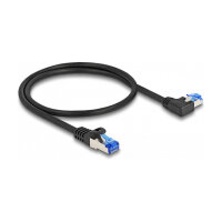 Delock RJ45 Netzwerkkabel Cat.6A S/FTP gerade / links gewinkelt 0,5 m schwarz