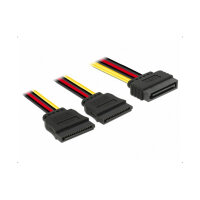 Delock Kabel Power SATA 15 Pin > 2 x SATA HDD –...