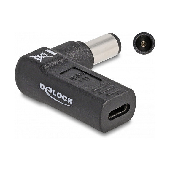 Delock Adapter für Notebook Ladekabel USB Type-C™ Buchse zu HP 7,4 x 5,0 mm Stecker 90° gewinkelt