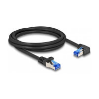 Delock RJ45 Netzwerkkabel Cat.6A S/FTP gerade / rechts gewinkelt 3 m schwarz