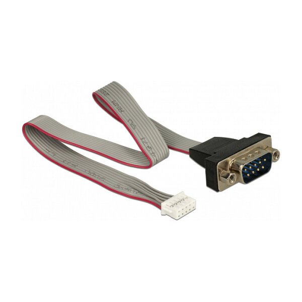 Delock Kabel seriell Pfostenbuchse > 1 x DB9 Stecker 2 mm Pinabstand Belegung: gedreht