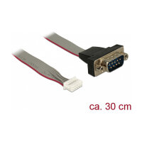 Delock Kabel seriell Pfostenbuchse > 1 x DB9 Stecker 2 mm Pinabstand Belegung: gedreht