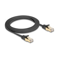 Delock RJ45 Flachband Netzwerkkabel mit Geflechtmantel...