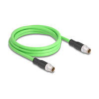 Delock M12 Kabel X-kodiert 8 Pin Stecker zu Stecker PUR (TPU) 2 m
