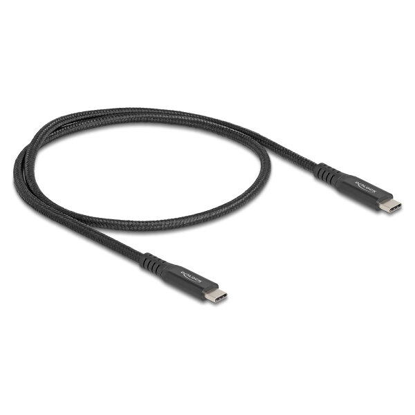 Delock USB 20 Gbps Kabel USB Type-C™ Stecker zu Stecker PD 3.0 100 W E-Marker 0,5 m schwarz Metall