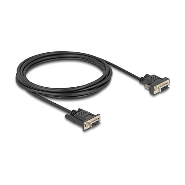 Delock Seriell Kabel RS-232 D-Sub9 Buchse zu D-Sub9 Buchse Stromanschluss an Pin 9 3 m