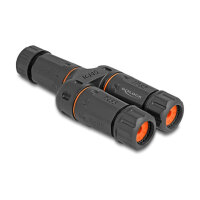 Delock Kabelverbinder Y-Adapter RJ45 Buchse zu 2 x RJ45 Buchse Cat.6 IP68 staub- und wasserdicht Outdoor