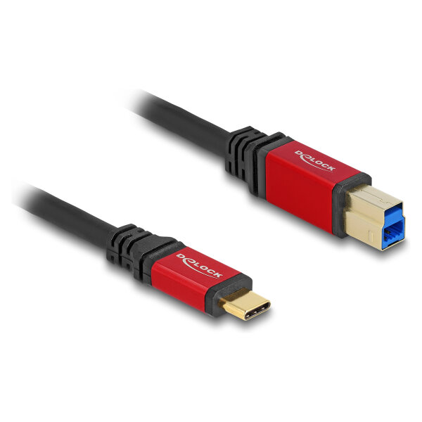 Delock USB 5 Gbps Kabel USB Type-C™ Stecker zu USB Typ-B Stecker 2 m rot Metall