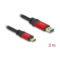 Delock USB 10 Gbps Kabel USB Typ-A Stecker zu USB Type-C™ Stecker 2 m rot Metall