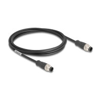 Delock M12 Kabel A-kodiert 8 Pin Stecker zu Stecker PVC 2 m