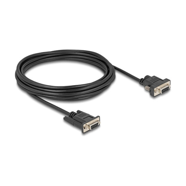 Delock Seriell Kabel RS-232 D-Sub9 Buchse zu D-Sub9 Buchse Stromanschluss an Pin 9 5 m