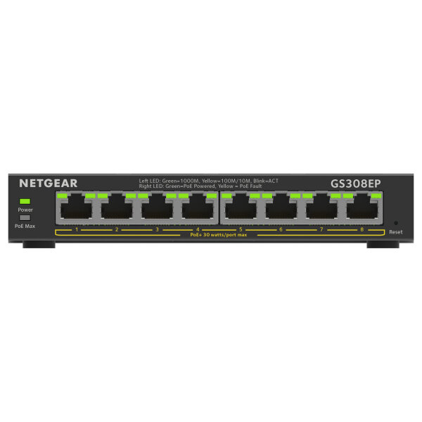 8P NETGEAR GS308EP PoE+ M
