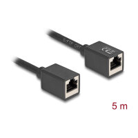 Delock Netzwerk Verlängerungskabel Kupplung RJ45 Buchse zu RJ45 Buchse Cat.6A S/FTP 5 m schwarz