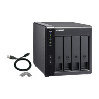 4-Bay QNAP TR-004 - 2.5/3.5 Zoll - Serial ATA II - 0,1,5,10,JBOD - 3.2 Gen 1 (3.1 Gen 1) - USB Typ-C Gehäuse