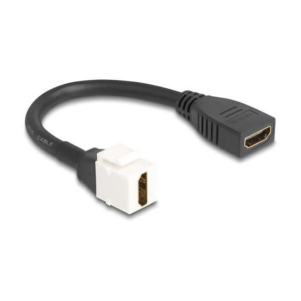 Delock Keystone Modul Kabel HDMI Buchse zu Buchse 8K 60 Hz 20 cm schwarz