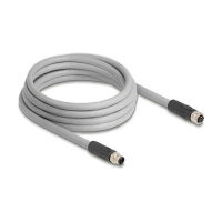 Delock M12 Kabel L-kodiert 5 Pin Stecker zu Buchse PUR...