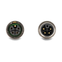 Delock M12 Kabel L-kodiert 5 Pin Stecker rechts gewinkelt zu Buchse gerade PUR schleppkettentauglich 2 m grau