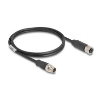 Delock M12 Kabel X-kodiert 8 Pin Stecker zu Buchse PVC 1 m
