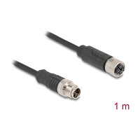 Delock M12 Kabel X-kodiert 8 Pin Stecker zu Buchse PVC 1 m