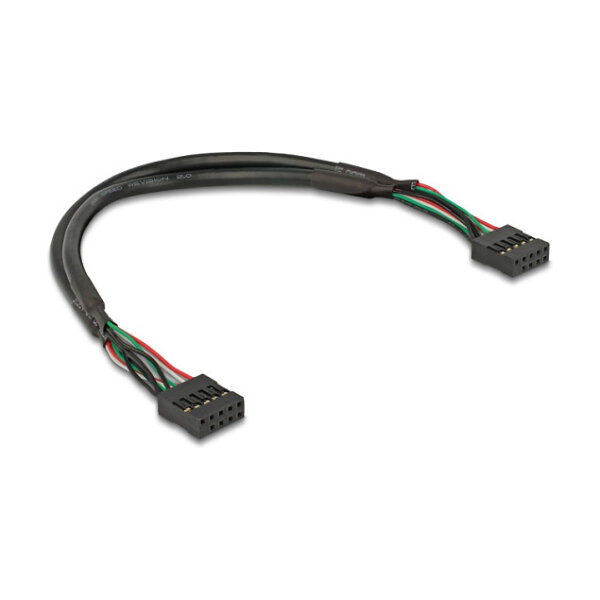 Delock Kabel USB 2.0 Pfostenbuchse 2,54 mm 10 Pin zu USB 2.0 Pfostenbuchse 2,54 mm 10 Pin 25 cm