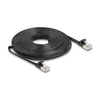 Delock RJ45 Flachband Patchkabel Stecker zu Stecker Cat.6A U/FTP 10 m schwarz