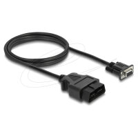 Delock Adapterkabel OBD-2 Stecker auf Sub-D 9 Pin Buchse mit Schrauben 1,15 m