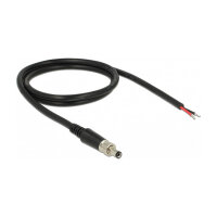 Delock Stromversorgungskabel DC 5,5 x 2,5 x 9,5 mm verschraubbar zu offenen Kabelenden 95 cm