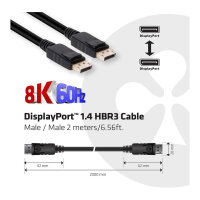 Club3D DisplayPort-Kabel 1.4 HBR3 32.4Gb/s 2m 8K60Hz St/St Polybeutel