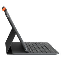 Logitech Slim Folio Bluetooth Tastatur und Schutzhülle iPad 7./8. Generation grey QWERTZ DE