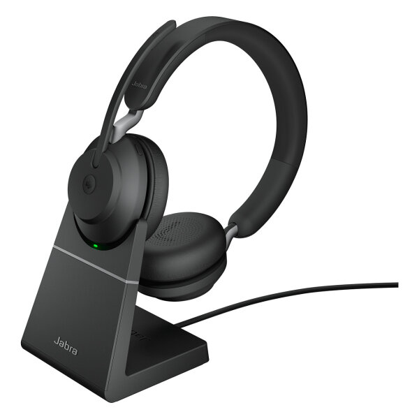 Jabra Evolve2 65 Stereo MS + Ladestation + Link 380 USB-C, schwarz