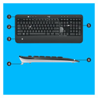 Logitech MK540 Advanced - Tastatur-und-Maus-Set - kabellos - 2.4 GHz - QWERTZ - Deutsch (Schweiz