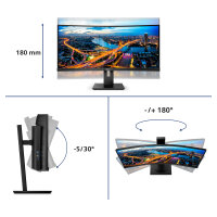 86.4cm/34 (3440x1440) Philips B-Line 345B1C Curved 5ms 21:9 USB 2xHDMI DisplayPort VESA Speaker WQHD Black