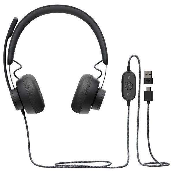 Logitech Headset Zone Wired MSFT Teams on Ear kanbelgebunden USB-C Gray