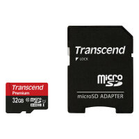 CARD 32GB Transcend Premium MicroSDHC 45MB/s +Adapter