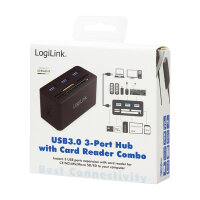 LogiLink CR0042 USB 3.0 HUB 3-Port 3x USB 3.0  All-in-One Kartenleser