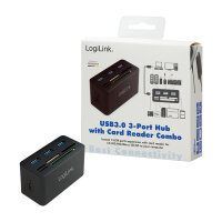 LogiLink CR0042 USB 3.0 HUB 3-Port 3x USB 3.0  All-in-One Kartenleser