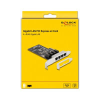 Delock PCI Express x4 Netzwerkkarte Gigabit LAN 4 x RJ45 RTL8111
