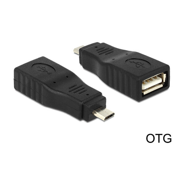 Delock Adapter USB Micro B Stecker > USB 2.0 Buchse OTG voll geschirmt