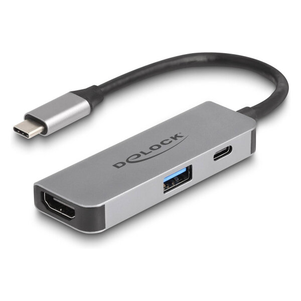 Delock USB Type-C™ Adapter zu HDMI 4K 60 Hz mit USB Typ-A und USB Type-C™ PD 95 W