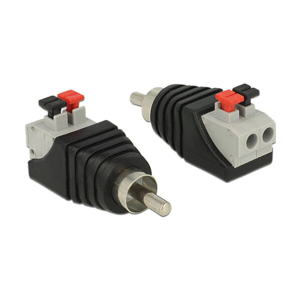 Delock Adapter Cinchstecker > Terminalblock mit Drucktasten 2 Pin