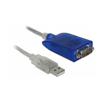 Delock Adapter USB Typ-A zu Seriell RS-422/485 DB9 mit Überspannungsschutz 600 W und erweiterter Temperaturbereich
