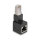 Delock RJ45 Stecker zu RJ45 Buchse Adapter Cat.6A 90° nach unten gewinkelt