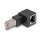 Delock RJ45 Stecker zu RJ45 Buchse Adapter Cat.6A 90° nach unten gewinkelt