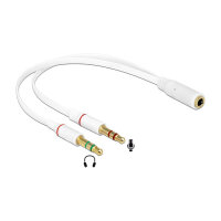 Delock Headset Adapter 1 x 3,5 mm 4 Pin Klinkenbuchse > 2 x 3,5 mm 3 Pin Klinkenstecker (iPhone)