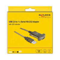 Delock Adapter USB 2.0 Typ-A > 1 x Seriell DB9 RS-232