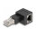 Delock RJ45 Stecker zu RJ45 Buchse Adapter Cat.6A 90° nach rechts gewinkelt